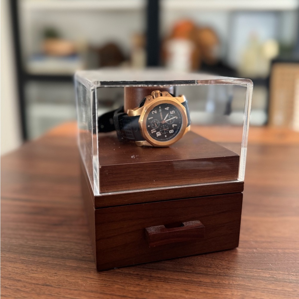 Watch Box Organizer Watch Display Case Box Walnut W/Drawer